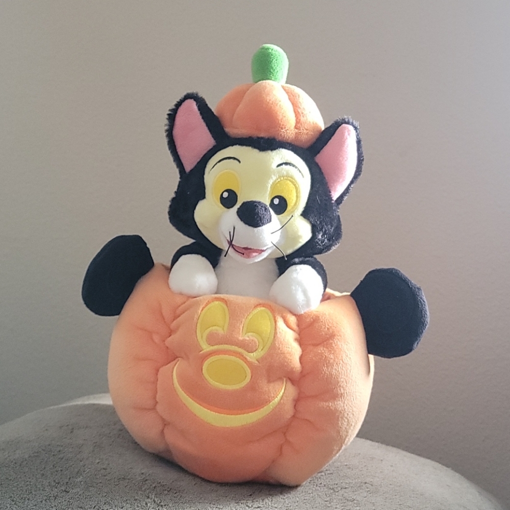 Disney Plush-Halloween Figaro In A Mickey Pumpkin